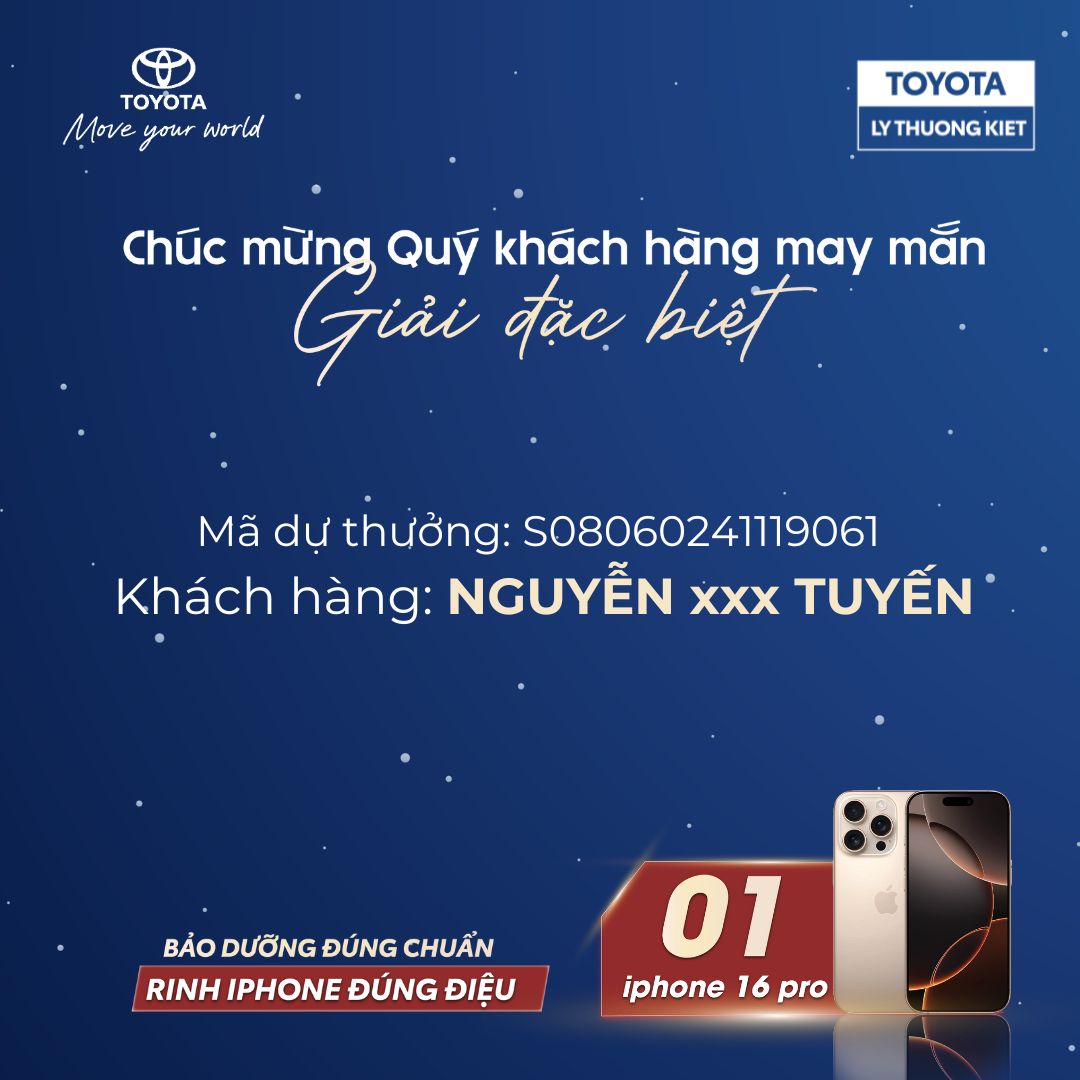 Read More About The Article Công Bố Danh Sách Khách Hàng Trúng Thưởng Chương Trình “Bảo Dưỡng Đúng Chuẩn – Rinh Iphone Đúng Điệu”