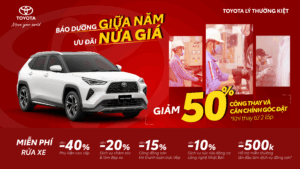 Read More About The Article Ưu Đãi Dịch Vụ Tháng 5 Tại Toyota Lý Thường Kiệt – Chăm Xe Chu Toàn, Nhận Ưu Đãi Lớn!